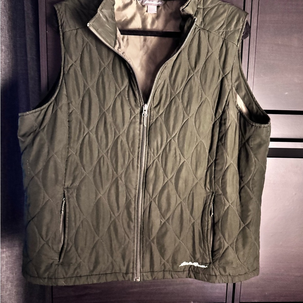 Eddie Bauer Dark Green Quilted Vest